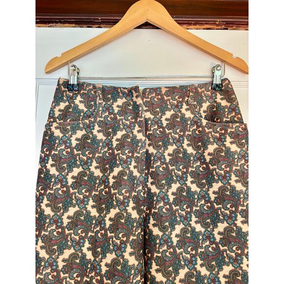 Vintage RARE Glen of Michigan Baroque Inspired Patterned Wide Leg Trousers- 28 - Picture 2 of 5